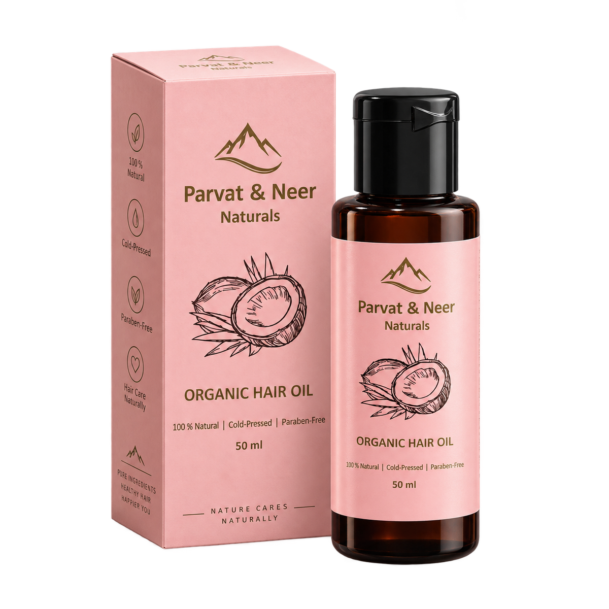 Parvat & Neer Organic Hair Oil ā 100% Natural, Cold-Pressed & Paraben-Free
