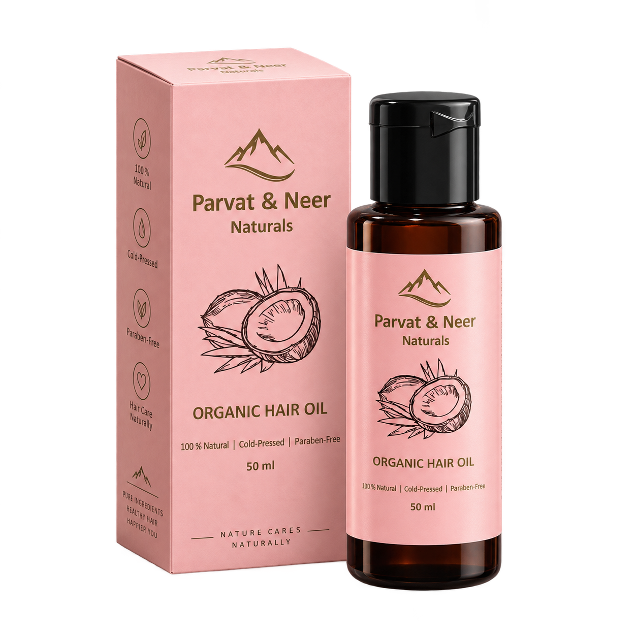 Parvat & Neer Organic Hair Oil – 100% Natural, Cold-Pressed & Paraben-Free